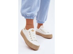 Krajkové tenisky espadrilky lcw-26-31-4326 bílé - lee Cooper 2