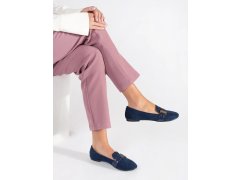 Trendy dámské tmavě modré mokasíny bez podpatku 1