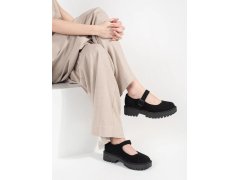 Stylové polobotky dámské černé platforma 1