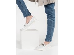 Trendy dámské bílé mokasíny platforma 3