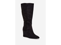 Kozačky na klínech na zip model 216791 step in style 1