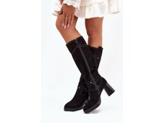 Kozačky na podpatku na zip model 216796 step in style 2