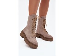 Šněrovací kotníkové boty na zip model 219116 step in style 2