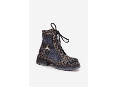 Šněrovací kotníkové boty na platformě model 219247 step in style 1