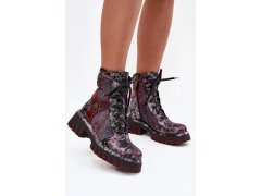 Šněrovací kotníkové boty na platformě model 219394 step in style 2