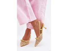 Sandály na podpatku s krajkou model 226926 step in style 2