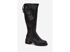 Kozačky na podpatku na zip model 231600 step in style 1