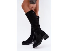 Kozačky na podpatku na zip model 231601 step in style 2