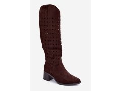 Kozačky na podpatku na zip model 232090 step in style 1