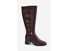 Kozačky na podpatku na zip model 232096 step in style 1