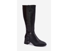 Kozačky na podpatku na zip model 232097 step in style 1