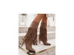 Kozačky na podpatku na zip model 232153 Solea 1