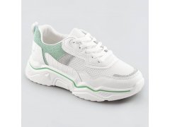 Bílo-mátové dámské sneakersy s&nbsp;brokátovými vsadkami (LU-2) 1