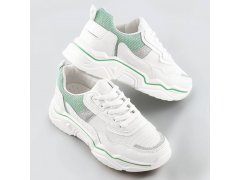 Bílo-mátové dámské sneakersy s&nbsp;brokátovými vsadkami (LU-2) 4