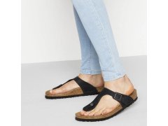 Dámské/pánské žabky birkenstock gizeh nu oiled black regular oiled leather pro široká chodidla (0845251) 1