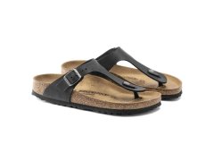 Dámské/pánské žabky birkenstock gizeh nu oiled black regular oiled leather pro široká chodidla (0845251) 5