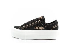Lee cooper dámská sportovní obuv na platformě černá se zlatými dámskými teniskami 1
