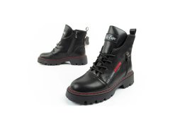 Lee cooper dámské trappery dámské zateplené kožené slingbacks černé červené dámské boty 7