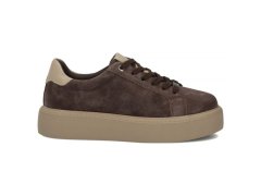 Dámské kožené sportovní polobotky na platformě, hnědé, filippo DP6119 3