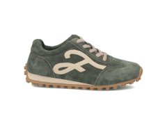 Dámské kožené polobotky, zelené semišové tenisky filippo DP7961 1