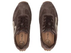 Dámské kožené polobotky, semišové tenisky, hnědé, filippo DP7961 4