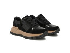 Dámské kožené lakované černé tenisky na klínovém podpatku filippo DP7988 3