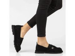 Dámské kožené polobotky – mokasíny s&nbsp;gumičkou, černé, filippo DP7947 5