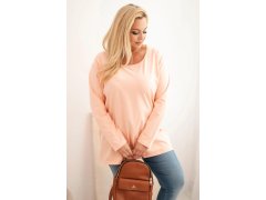 Dámská blůza plus size s&nbsp;lodičkovým výstřihem meruňková 1