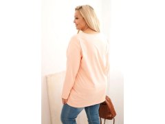 Dámská blůza plus size s&nbsp;lodičkovým výstřihem meruňková 2