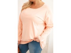 Dámská blůza plus size s&nbsp;lodičkovým výstřihem meruňková 3