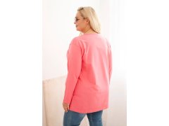 Dámská blůza plus size s&nbsp;lodičkovým výstřihem růžová 2