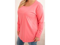 Dámská blůza plus size s&nbsp;lodičkovým výstřihem růžová 3