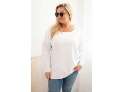 Dámská blůza plus size s lodičkovým výstřihem bílá 1