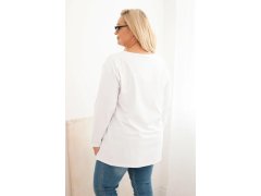 Dámská blůza plus size s lodičkovým výstřihem bílá 2