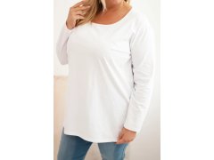 Dámská blůza plus size s lodičkovým výstřihem bílá 3