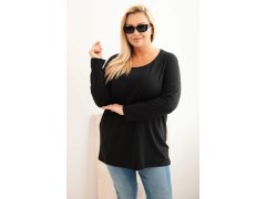 Dámská blůza plus size s&nbsp;lodičkovým výstřihem černá 1