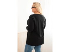 Dámská blůza plus size s&nbsp;lodičkovým výstřihem černá 2