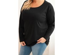 Dámská blůza plus size s&nbsp;lodičkovým výstřihem černá 3