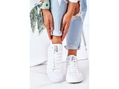 Dámské kožené vysoké tenisky big star gg274016 Bílé 1