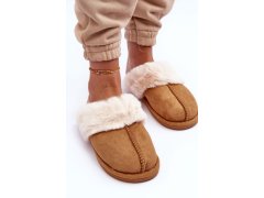 Dámské pantofle s&nbsp;kožešinou camel Pinky 2