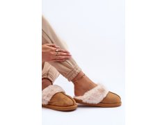 Dámské pantofle s&nbsp;kožešinou camel Pinky 5