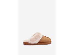 Dámské pantofle s&nbsp;kožešinou camel Pinky 6