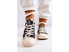 Dámské materiál sneakers camo big star jj274237 Bílo-šedé 2