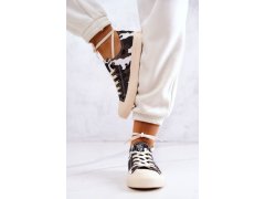 Dámské materiál sneakers camo big star jj274237 Bílo-šedé 3