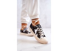 Dámské materiál sneakers camo big star jj274237 Bílo-šedé 4