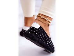Dámské espadrilky s puntíky big star jj274867 Černá 2