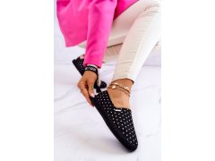Dámské espadrilky s puntíky big star jj274867 Černá 3