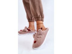 Dámské vánoční kožešinové pantofle se sobí béžovou Claire 3