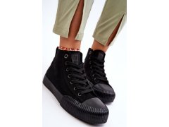 Dámské vysoké tenisky big star fabric ll274444 Černé 3
