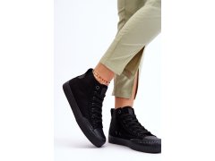 Dámské vysoké tenisky big star fabric ll274444 Černé 5